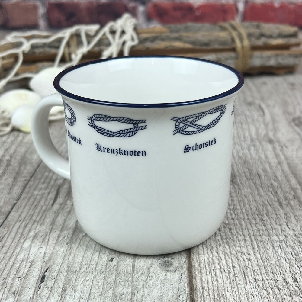 Buddel-Bini „Moin Moin“ Kaffeebecher – Bauchig Mit Seemannsknoten